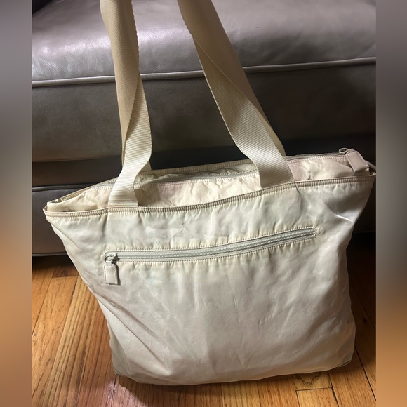 Vintage Prada Tessuto Tote Large Shoulder Bag Well-Loved Beige Authentic Y2K - Picture 3 of 17